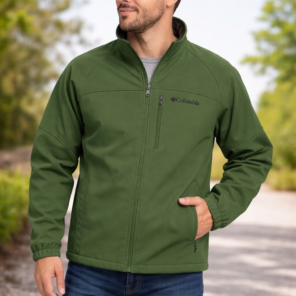 Columbia Omni-Shield Softshell Jacket Men’s M Green Wind Water Resistant